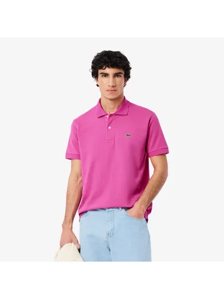 Lacoste Koszulka Polo Classic Fit Original Piqué różowa