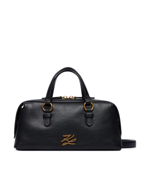 Karl Lagerfeld torebka crossbody skórzana K/AUTOGRAPH czarna