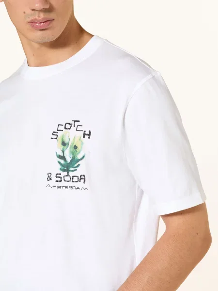 Scotch & Soda Tričko / petrolejová / černá bílá