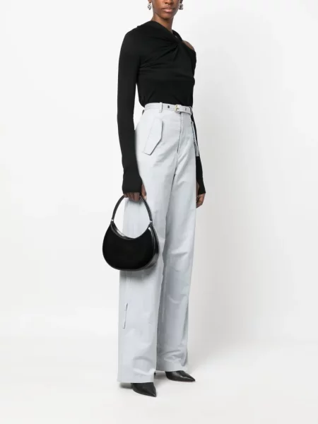 Torebka hobo Msgm skórzana czarna