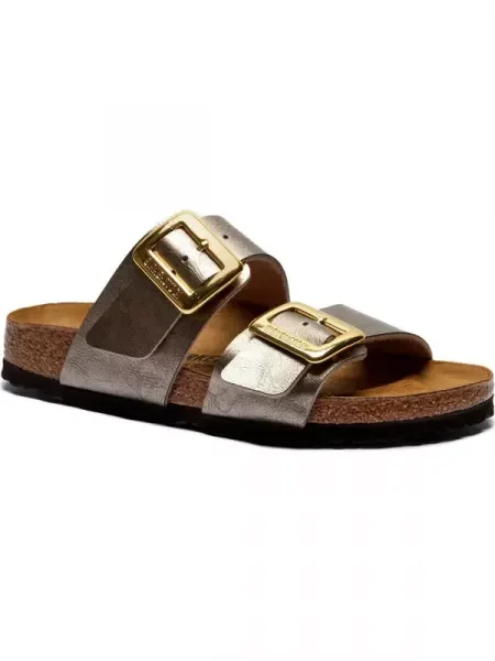 Șlapi Birkenstock din piele bej