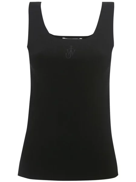 Top Jw Anderson cu broderie negru