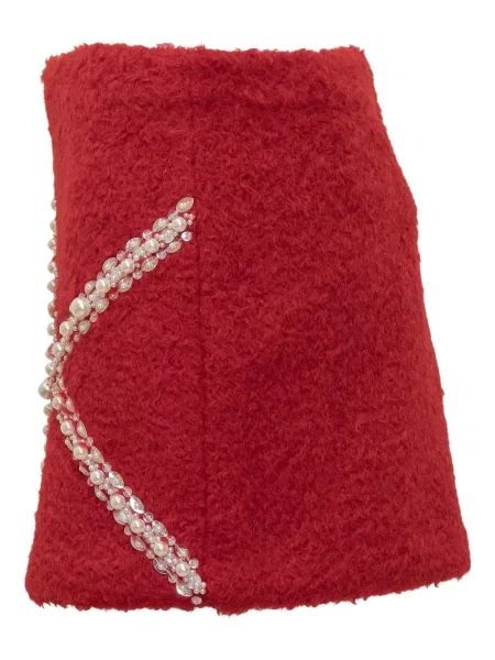 Mini suknja Des Phemmes sa perlicama crvena