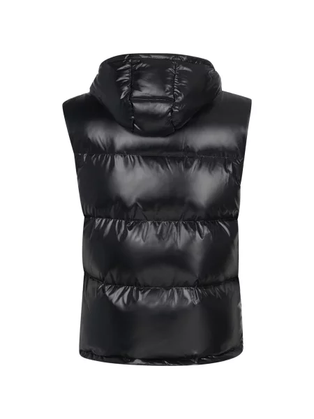 Geacă Balmain fără mâneci cu glugă negru