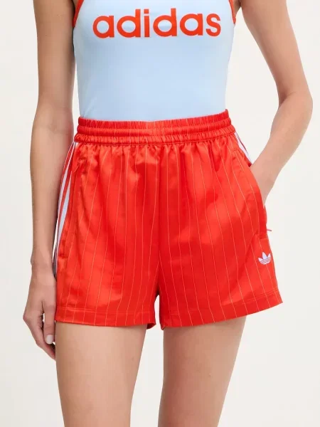 Adidas Originals szorty Shorts wzorzyste high waist czerwony