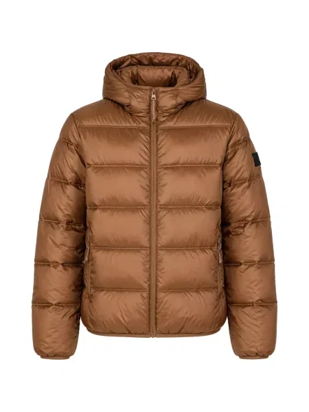 Matlasat geacă de blugi Tommy Jeans maro