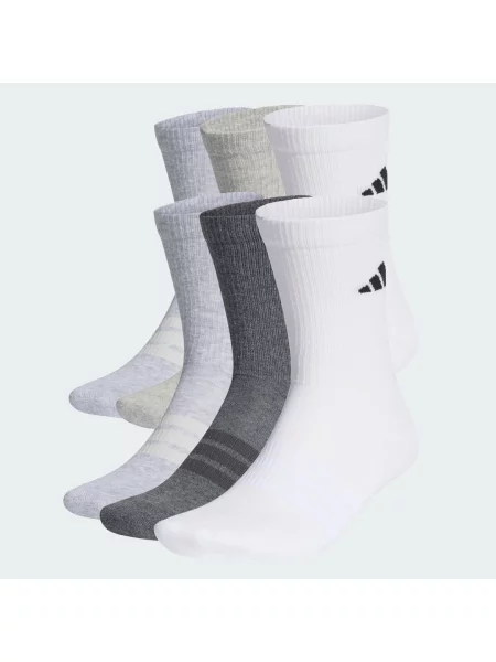 ADIDAS PERFORMANCE Sportovní ponožky CUSHIONED CREW 6 PAIR PACK světle šedá / šedý melír / černá bílá