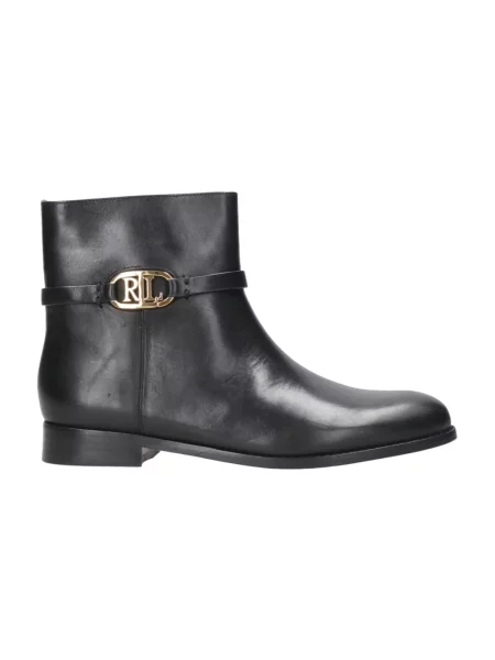 Botki Ralph Lauren skórzane czarne