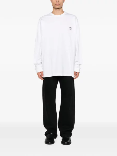 Lung tricou Wooyoungmi cu imagine alb