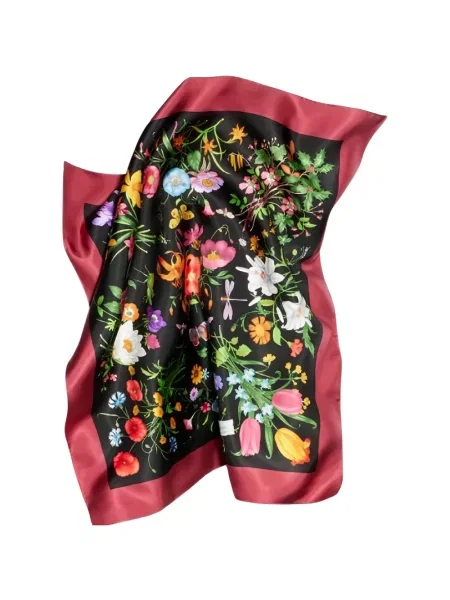 Fular Gucci de mătase cu imagine negru