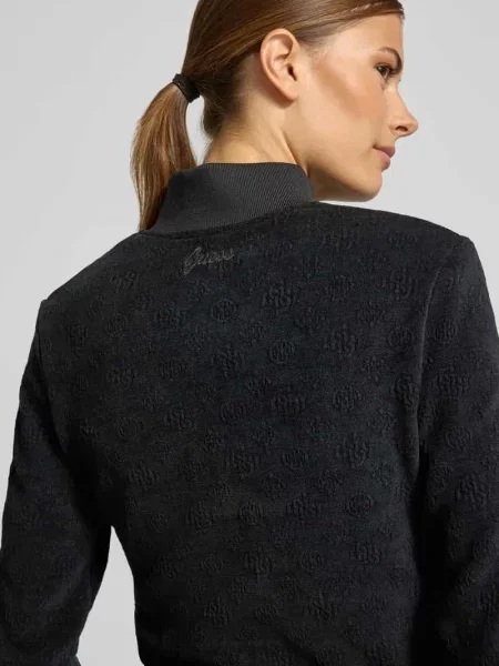 Bluza rozpinana o kroju slim fit ze stójką model LAUDOMIA' Guess Activewear czarna