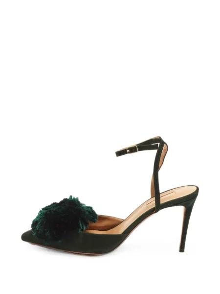 Pantofi cu toc Aquazzura cu bretele verde