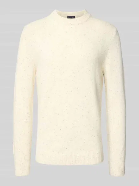Sweter z dzianiny z mieszanki wełny Christian Berg Men biały