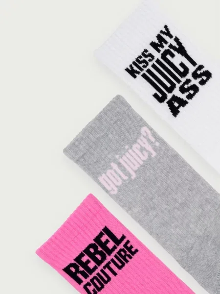 Juicy Couture шкарпетки з бавовною LOUIE SLOGAN 3 шт.