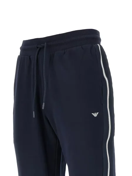 Ριγέ τρέξιμο παντελόνι Ea7 Emporio Armani με αυτόγραφο μπλε