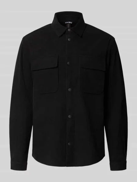 Kurtka koszulowa o kroju regular fit z drobnego sztruksu model DAKAR' Antony Morato czarna