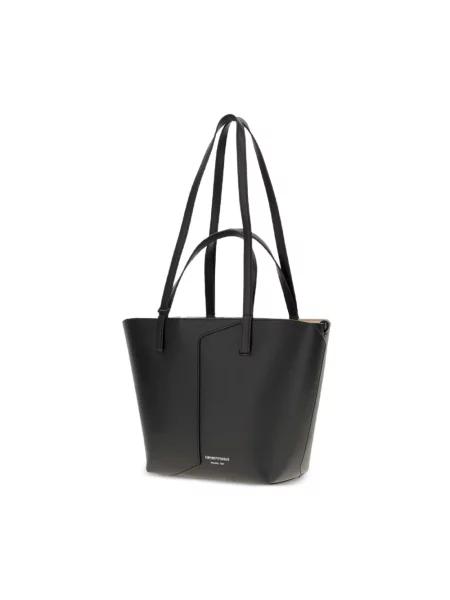 Shopperka Emporio Armani skórzana czarna