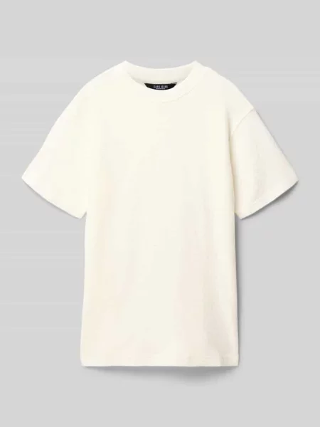 Damski t-shirt o kroju regular fit z fakturowanym wzorem model Farno' Cars Jeans biała