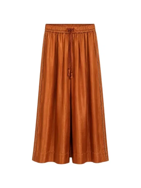 Pantaloni palazzo Forte_forte cu cordon portocaliu