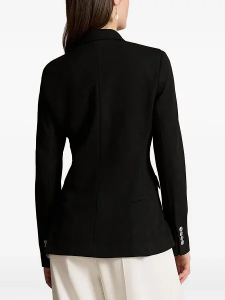 Koszulka Polo Ralph Lauren dwurzędowa zamszowa w paski czarna