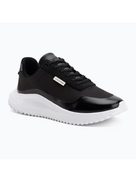 Sneakerși Calvin Klein cu șireturi din dantelă negru