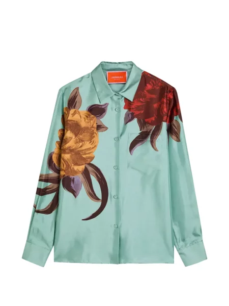 Cămașă La Doublej cu model floral cu imagine albastru