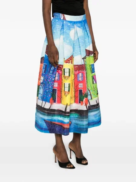 Midi sijonas Lunatica Milano mėlyna