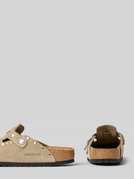 Kapcie Birkenstock skórzane beżowe