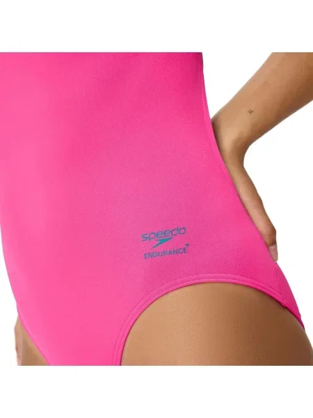 Strój kąpielowy jednoczęściowy na basen Speedo Solid Powerback różowy