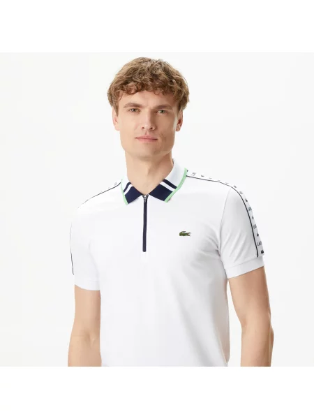 Lacoste Koszulka Polo Z Kołnierzem Na Regular Fit biała