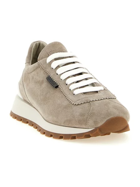 Sneakersy Brunello Cucinelli zamszowe beżowe