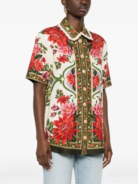 Cămașă Farm Rio cu model floral alb