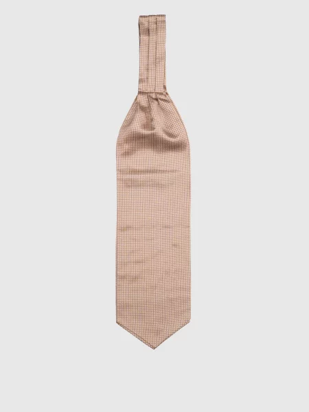 Краватка шарпей із шовку у візерунок Stefano Ricci бежева