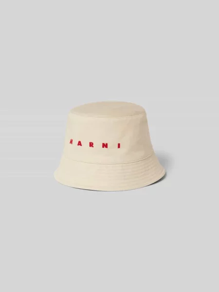 Czapka typu bucket hat z czystej bawełny Marni beżowa