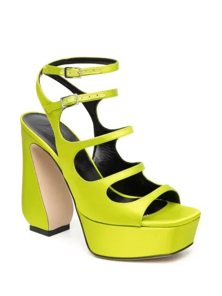 Sandale Si Rossi din piele cu platformă verde