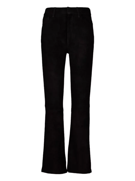 Pantaloni Paula din piele de căprioară negru