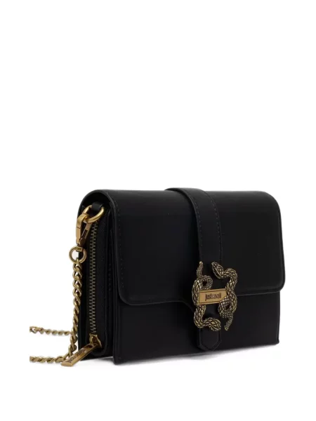 Geantă Just Cavalli cu model piele de șarpe negru