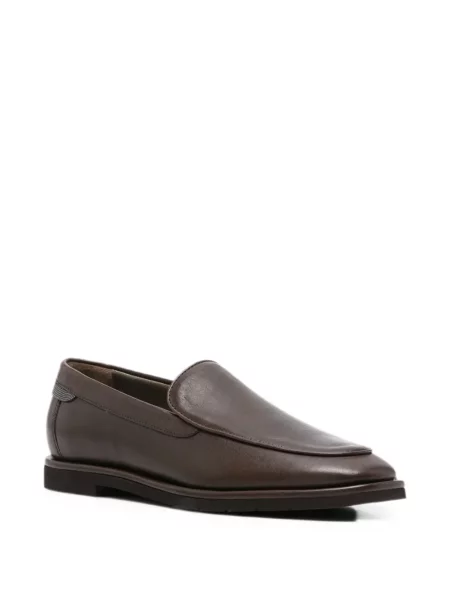 Δερμάτινα loafers Brunello Cucinelli περιδέραιο καφέ