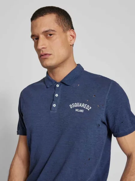 Koszulka polo w melanżowym stylu Dsquared2 niebieska