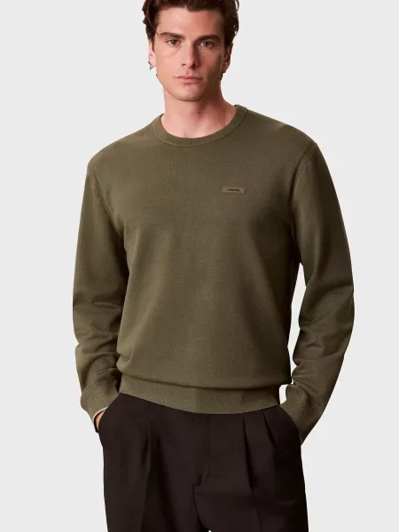 Трикотажний світшот Calvin Klein оливковий