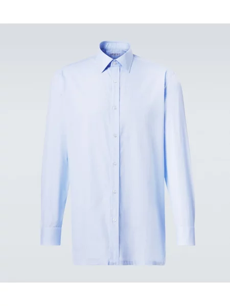 Poplínová košile Charvet modrá