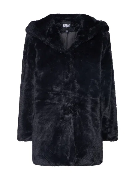 Urban Classics Prijelazni kaput Ladies Hooded Teddy Coat crna