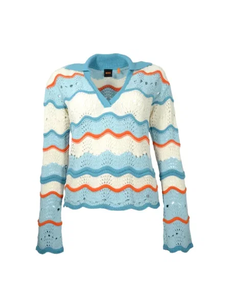 Dzianinowy wielobarwność sweter Hugo Boss