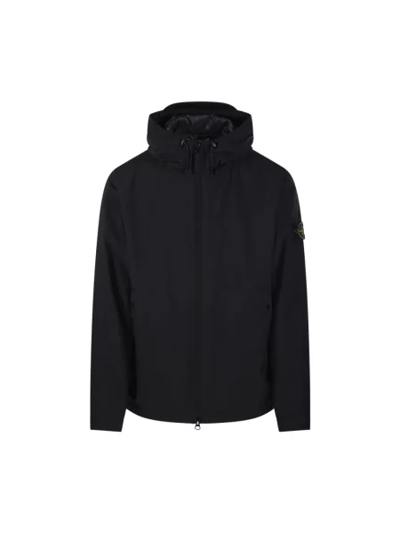 Krótka parka Stone Island z kamieniami czarna