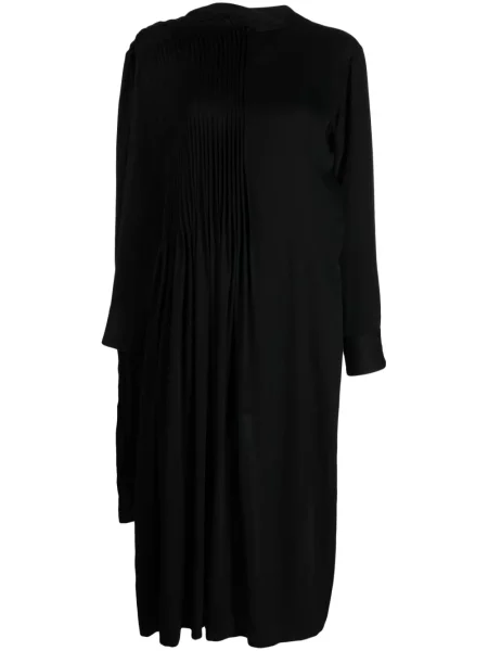 Rochie midi Yohji Yamamoto drapată până la genunchi de costum negru