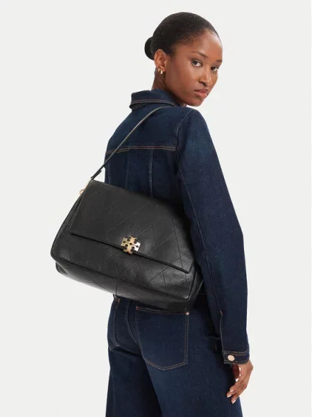 Tory Burch Rankinė Charlie Quilted Large Shoulder Bag juoda
