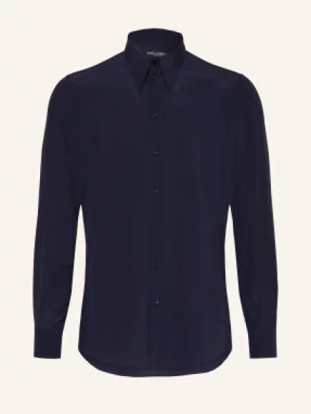 Dolce & Gabbana Jedwabna Koszula O Kroju Regular Fit blau granatowa