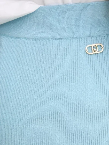 Dzianinowa spódnica Liu Jo prążkowana niebieska