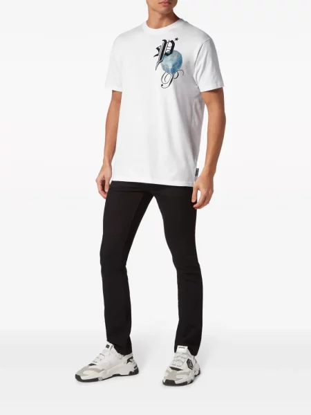 Kamínky tričko Philipp Plein bílé