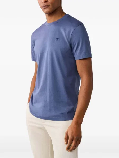 Tricou Hackett London cu autograf albastru